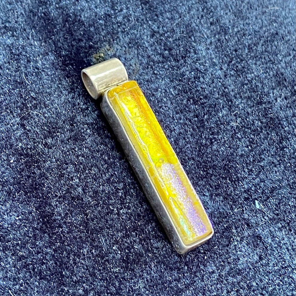Handmade Yellow Dichroic Pendant